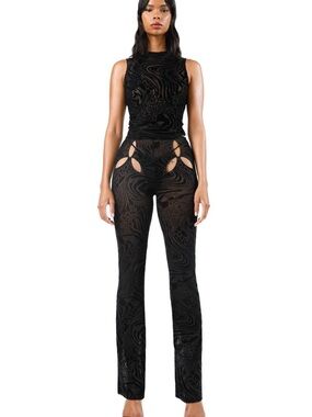 I.AM.GIA Amina Top & Pant Set XXS Black Sheer Set